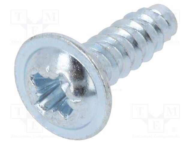 Screw; for plastic; 4,2x13; Head: button; Phillips; hardened steel