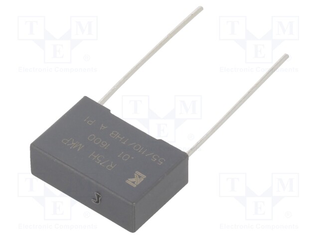 DC Film Capacitor, 0.01 µF, 1.6 kV, Metallized PP, ± 5%, R75H Series, Radial Box