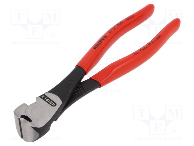 Pliers; end,cutting; Pliers len: 200mm; Cut: with side face