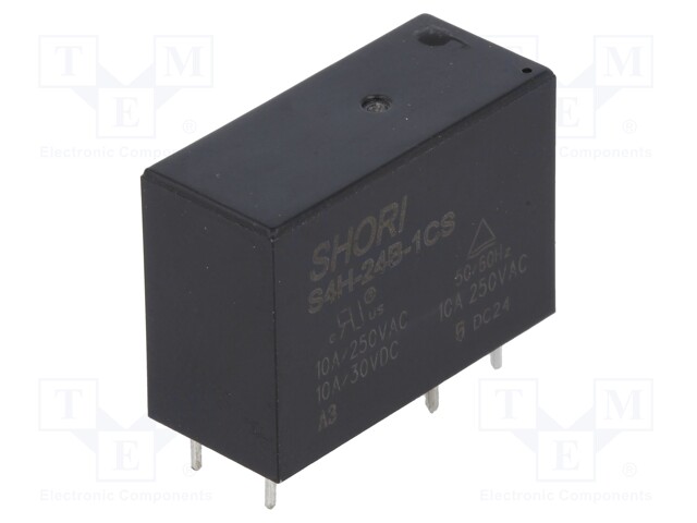 Relay: electromagnetic; SPDT; Ucoil: 24VDC; 10A/250VAC; 10A/30VDC