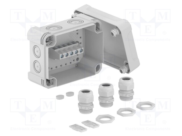 Enclosure: junction box; X: 151mm; Y: 167mm; Z: 87mm; polycarbonate