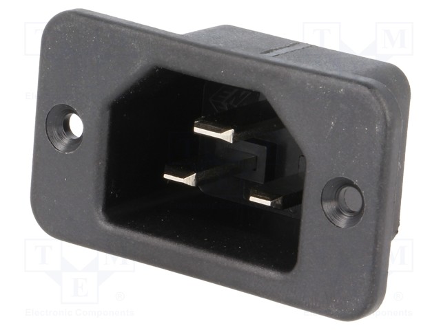 Connector: AC supply; socket; male; 16A; 250VAC; IEC 60320; C22