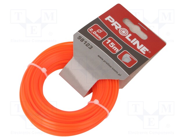 Trimmer line; L: 15m; Mat: nylon; Shape: square; Size: 2mm