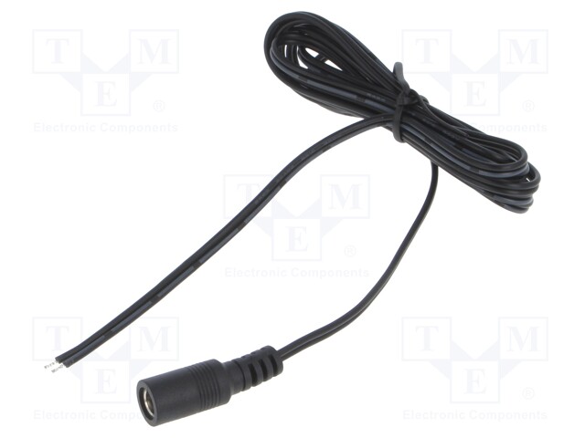 Cable; 2x0.5mm2; DC 5,5/2,1 plug; straight; black-gray,black; 3m