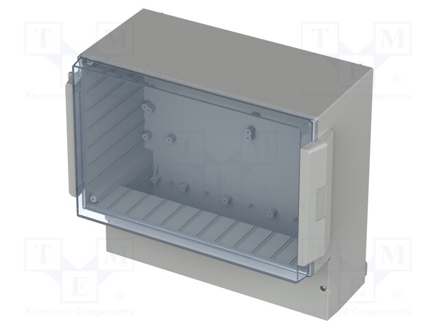 Enclosure: wall mounting; X: 296mm; Y: 281mm; Z: 158mm; RCP; ABS; grey