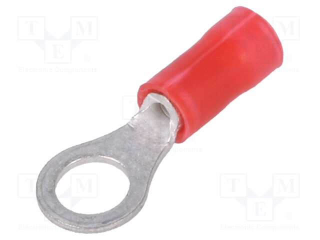 Ring terminal; M5; Ø: 5.2mm; 0.3÷1.42mm2; crimped; for cable; red