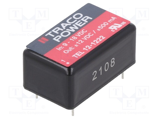 Converter: DC/DC; 12W; Uin: 9÷36V; Uout: 12VDC; Uout2: -12VDC; DIP16