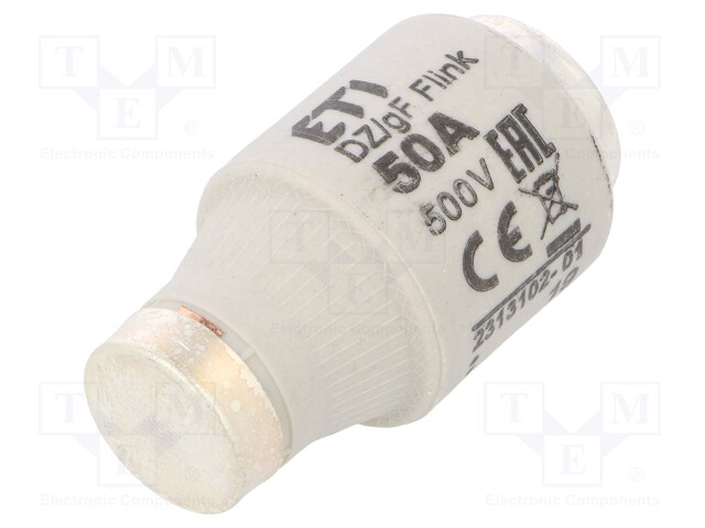 Fuse: fuse; quick blow; 50A; 500VAC; 500VDC; ceramic; DIII; D