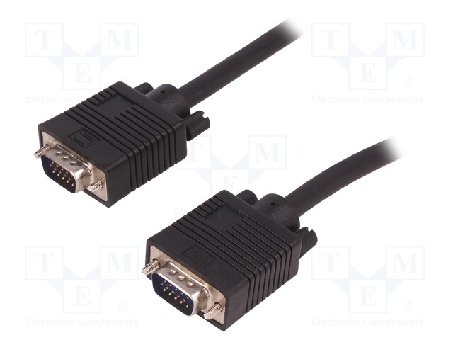 Cable; D-Sub 15pin HD plug,both sides; 3m; shielded, twofold