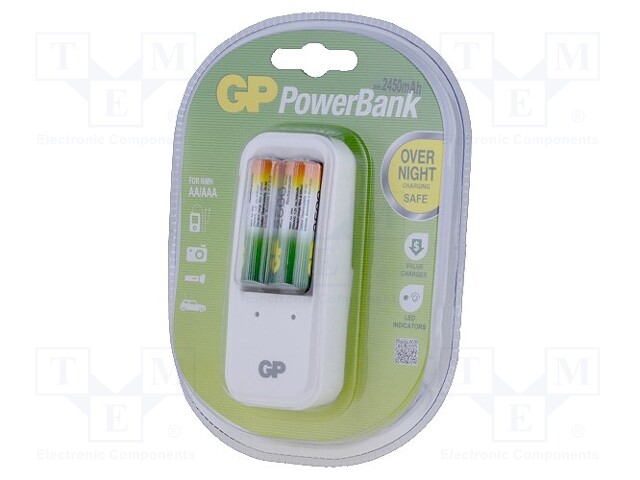 Charger: for rechargeable batteries; Ni-MH; Size: AA,AAA; Plug: EU