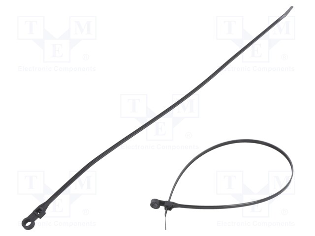 Cable tie; with a hole for screw mounting; L: 380mm; W: 4.8mm