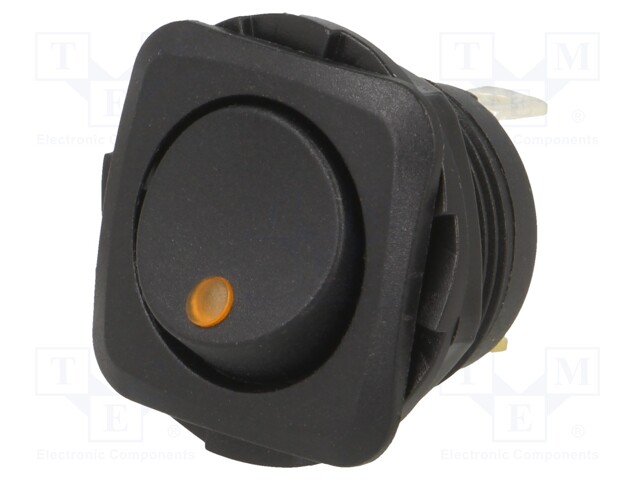 ROCKER; SPST; Pos: 2; OFF-ON; 20A/14VDC; black; LED; Rcont max: 50mΩ