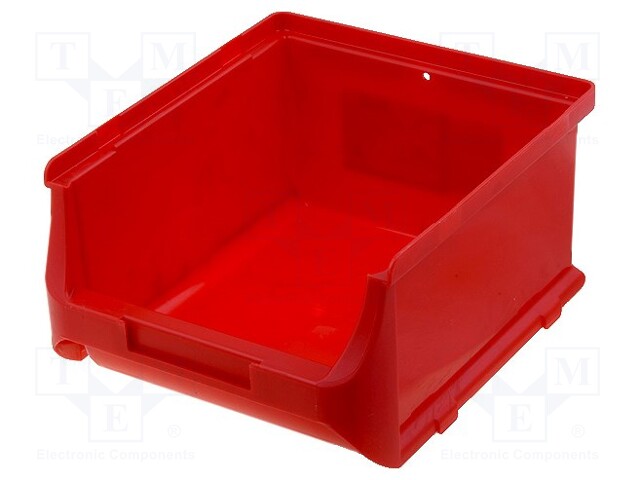 Container: workshop; red; plastic; H: 82mm; W: 137mm; D: 160mm