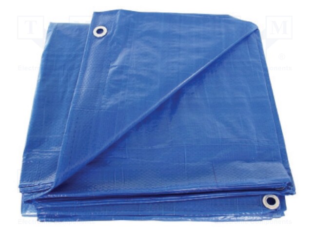 Tarpaulin; L: 3m; Width: 2m; blue; with metal rings; 60g/m2; 6m2