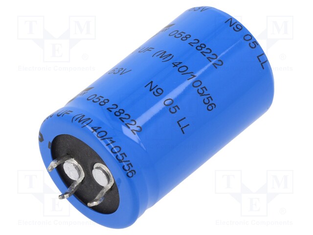 Capacitor: electrolytic; 2.2mF; 63VDC; Ø25x40mm; ±20%; -40÷85°C