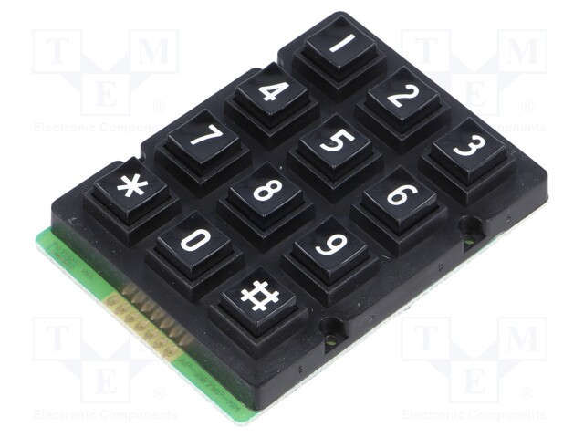 Keypad: plastic; No.of butt: 12; none; plastic; 200mΩ; 1.5N; 20mA