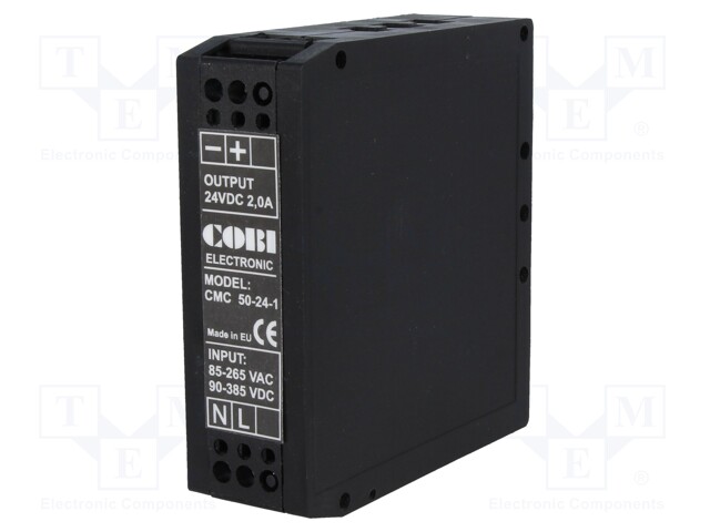 Power supply: switched-mode; 48W; 24VDC; 2A; 185÷265VAC; 100g