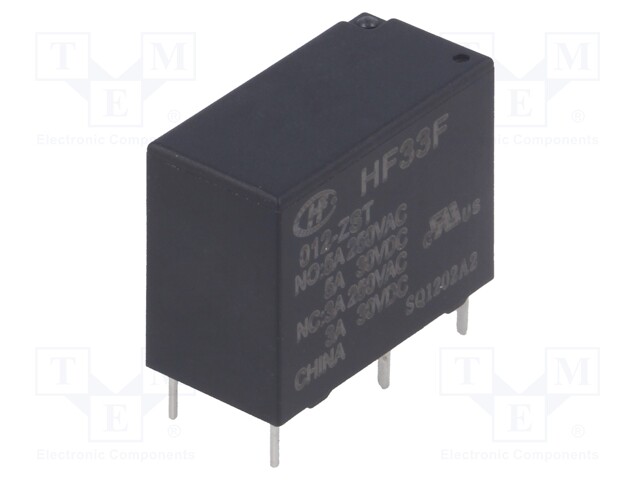 Relay: electromagnetic; SPDT; Ucoil: 12VDC; 5A/250VAC; 5A/30VDC