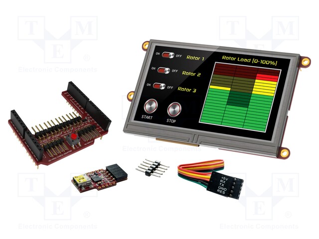 Dev.kit: with display; TFT; 4.3"; 480x272; Display: graphical; 5VDC