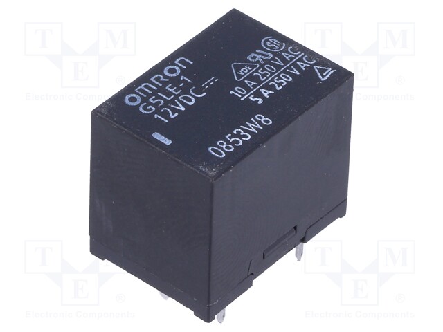 Relay: electromagnetic; SPDT; Ucoil: 12VDC; 10A/240VAC; 8A/30VDC