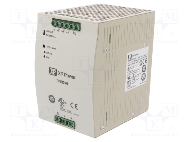 AC/DC DIN Rail Power Supply (PSU), ITE, 1 Output, 240 W, 48 VDC, 5 A