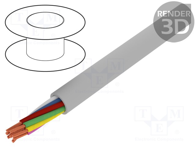 Wire; ELITRONIC® LIYY; 8x0,5mm2; unshielded; 250V; Cu; stranded