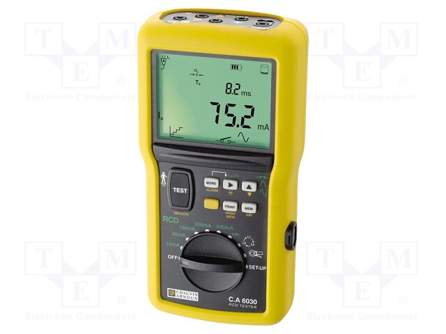 RCD tester; LCD 2x 4000,with a backlit; VDC: 2÷80/400/550V; IP54