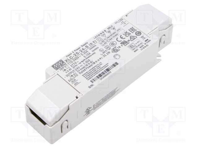 Power supply: switching; LED; 25W; XLC-25; -25÷85°C; OUT: 1