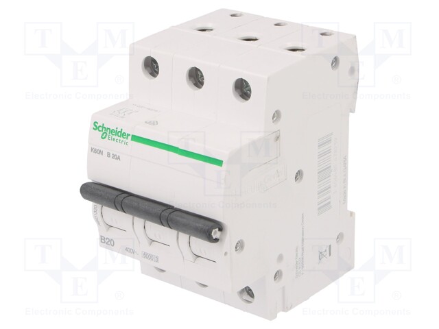 Circuit breaker; 230/400VAC; Inom: 20A; Poles: 3; DIN; Charact: B