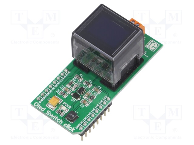 Click board; button,OLED display; SPI; ISC15ANP4; 3.3VDC