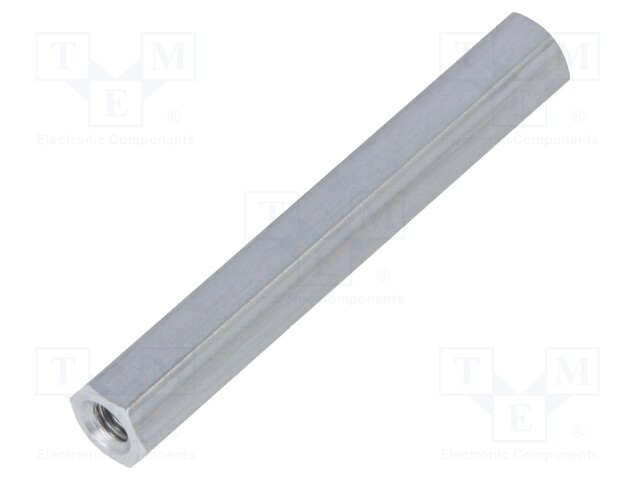 Screwed spacer sleeve; Int.thread: M4; 50mm; hexagonal; aluminium