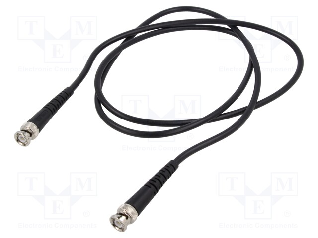 Test lead; BNC plug,both sides; Len: 1.5m; black; Z: 50Ω; RG223/U