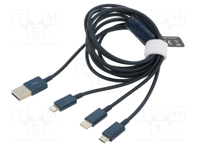 Cable; High Speed,USB 2.0; 1.5m; blue; Standard: Power Delivery