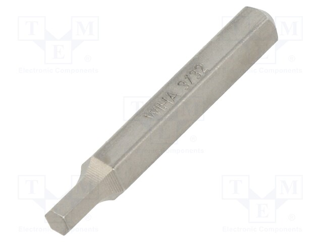 Screwdriver bit; Allen hex key; HEX 3/32"; Overall len: 28mm