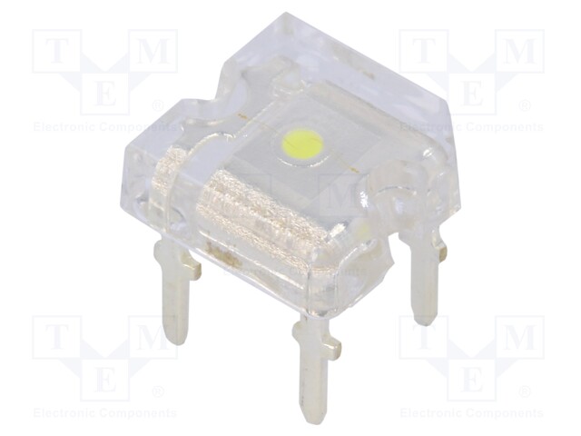 LED Super Flux; 7.62x7.62mm; white cold; 1350÷1900mcd; 180°; 30mA