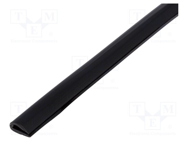 Hole and edge shield; PVC; L: 10m; black; H: 9mm; W: 5mm; -30÷70°C