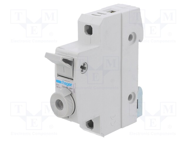 Fuse disconnector; 10x38mm; DIN; 20A; 400V; Poles: 1; -5÷40°C