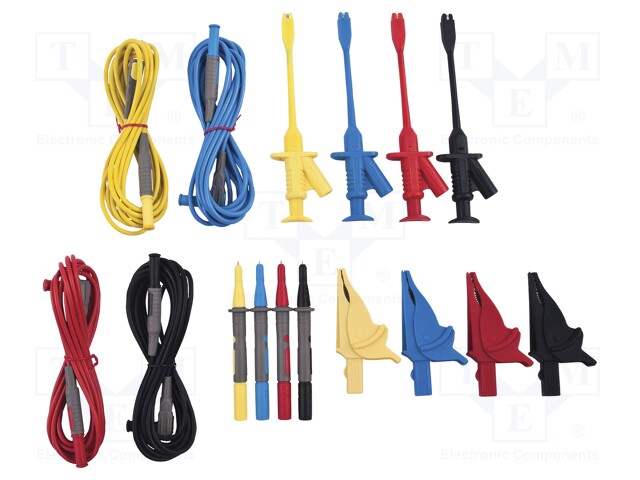 Set of test leads; black,red,blue,yellow; PQ3450