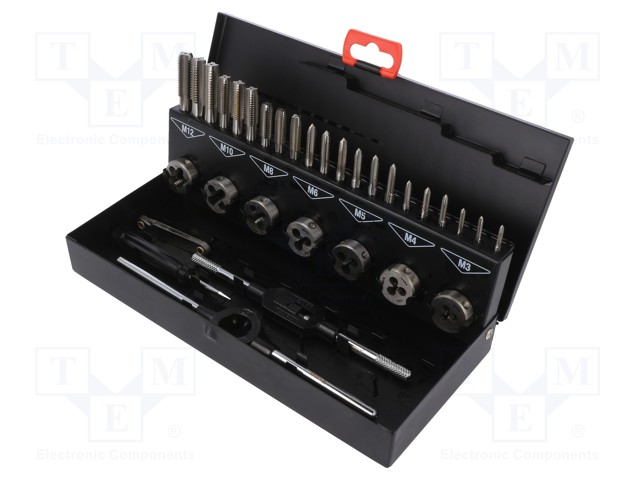 For threading; Pcs: 32; Package: metal case