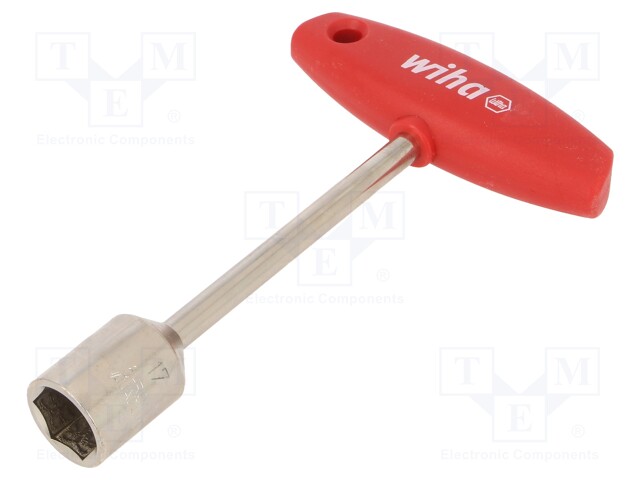 Key; square,socket spanner; HEX 17mm; Chrom-vanadium steel