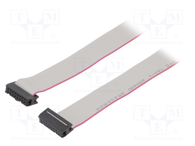 Ribbon cable with IDC connectors; 16x28AWG; Cable ph: 1.27mm