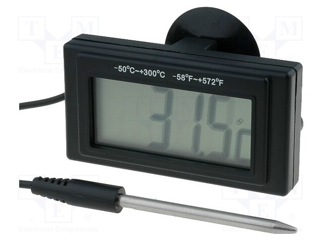 Panel; LCD 3,5 digit 19mm; -50÷300°C; Len: 1m; Probe l: 60mm