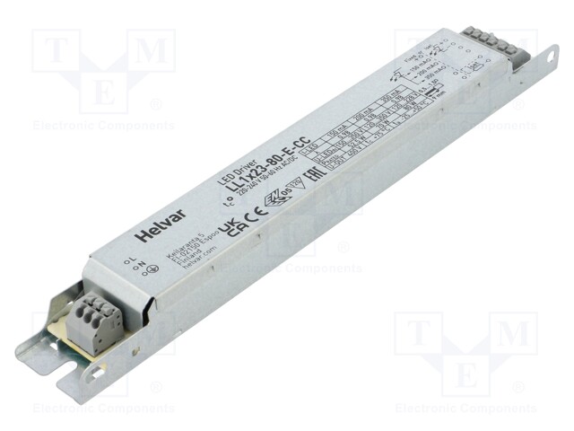 Power supply: switched-mode; LED; 80W; 120÷350VDC; 150÷350mA; IP20