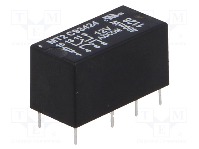 Relay: electromagnetic; DPDT; Ucoil: 12VDC; max.250VAC; max.220VDC