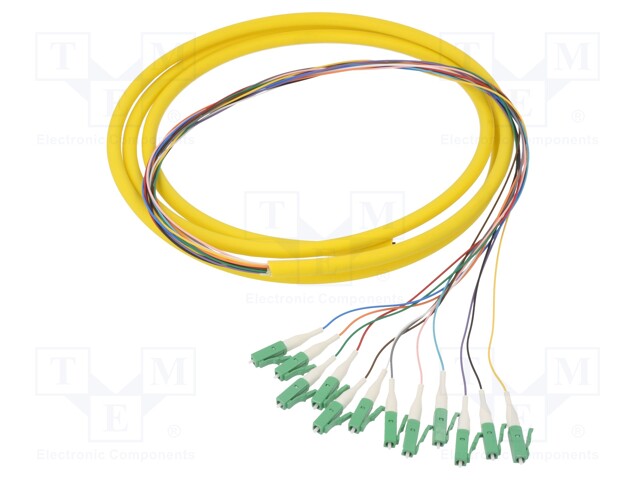 Optic fiber pigtail; LC/APC,fiber; 2m; Input: fiber x12