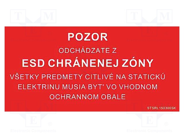 Information board; ESD,SK; 150x300mm; red