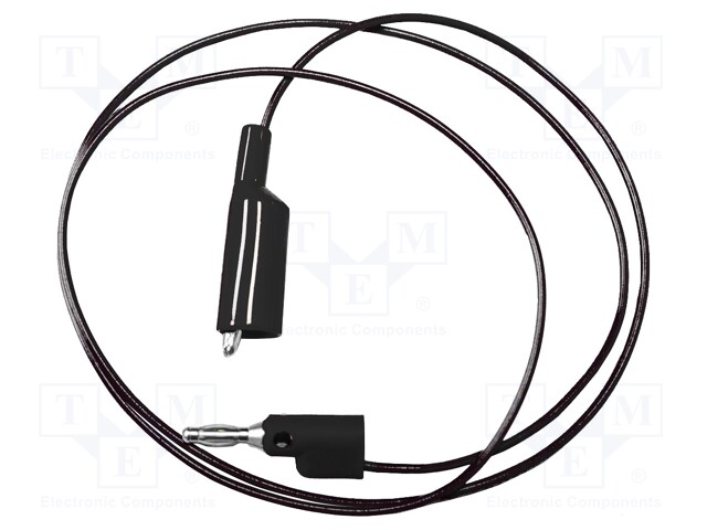 Test lead; PVC; 1.5m; black; 5A; 300V; Cond.cross sec: 0.51mm2