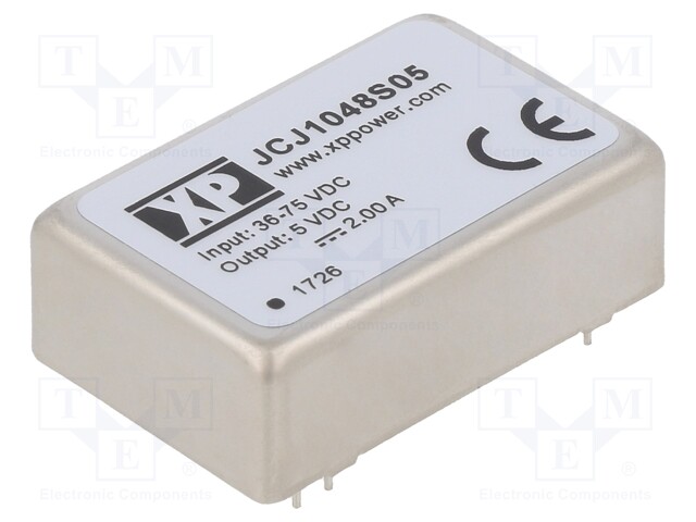 Isolated Board Mount DC/DC Converter, 2:1 Input, ITE, 1 Output, 10 W, 5 V, 2 A