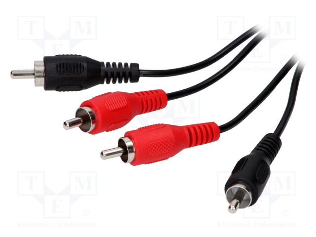 Cable; RCA plug x2,both sides; 5m; black