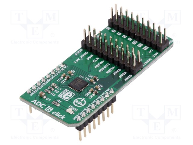 Click board; A/D converter; GPIO,SPI; AD7124-8; 3.3VDC